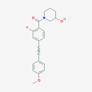 [2-Fluoro-4-[2-(4-methoxyphenyl)ethynyl]phenyl]-(3-hydroxypiperidin-1-yl)methanone