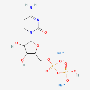 molecular formula C9H13N3Na2O11P2 B13387695 [[5-(4-Amino-2-keto-pyrimidin-1-yl)-3,4-dihydroxy-tetrahydrofuran-2-yl]methoxy-oxido-phosphoryl] hydrogen phosphate 