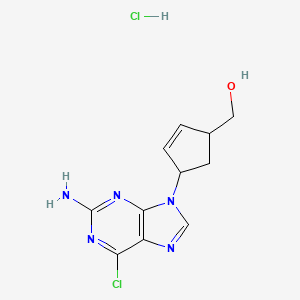 [4-(2-Amino-6-chloropurin-9-yl)cyclopent-2-en-1-yl]methanol;hydrochloride