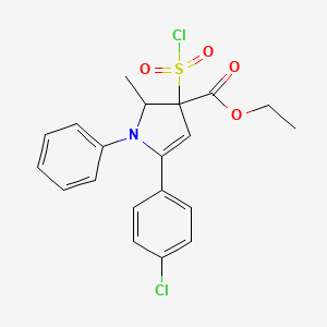 Ethyl 5-(4-chlorophenyl)-3-chlorosulphonyl-2-methyl-1-phenylpyrrole-3-carboxylate