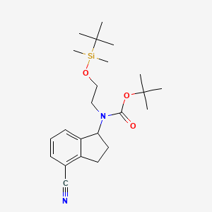 molecular formula C23H36N2O3Si B13387926 (S)-1-[[2-[(tert-butyldimethylsilyl)oxy]ethyl]Boc-amino]indane-4-carbonitrile 