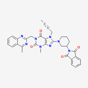 molecular formula C33H30N8O4 B13387960 7-But-2-ynyl-8-[3-(1,3-dioxoisoindol-2-yl)piperidin-1-yl]-3-methyl-1-[(4-methylquinazolin-2-yl)methyl]purine-2,6-dione 