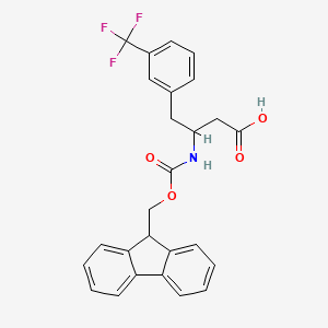 molecular formula C26H22F3NO4 B13387961 (3R)-3-({[(9H-Fluoren-9-YL)methoxy]carbonyl}amino)-4-[3-(trifluoromethyl)phenyl]butanoic acid 