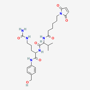 molecular formula C28H40N6O7 B13387968 6-(2,5-dioxopyrrol-1-yl)-N-[1-[[1-[[4-(hydroxymethyl)phenyl]carbamoyl]-4-ureido-butyl]carbamoyl]-2-methyl-propyl]hexanamide 