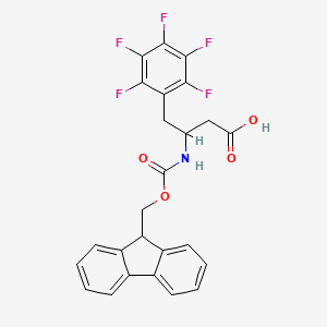 molecular formula C25H18F5NO4 B13388001 Fmoc-(S)-3-Amino-4-(pentafluoro-phenyl)-butyric acid 