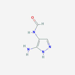 molecular formula C4H6N4O B13388007 3-Amino-4-formamido pyrazole 