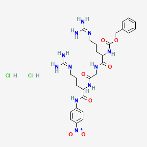 molecular formula C28H41Cl2N11O7 B13388036 benzyl N-[5-(diaminomethylideneamino)-1-[[2-[[5-(diaminomethylideneamino)-1-(4-nitroanilino)-1-oxopentan-2-yl]amino]-2-oxoethyl]amino]-1-oxopentan-2-yl]carbamate;dihydrochloride 