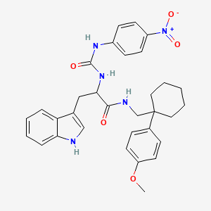 molecular formula C32H35N5O5 B13388047 (2S)-3-(1H-indol-3-yl)-N-[[1-(4-methoxyphenyl)cyclohexyl]methyl]-2-[(4-nitrophenyl)carbamoylamino]propanamide 