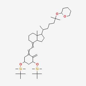 [3-[2-[7a-methyl-1-[6-methyl-6-(oxan-2-yloxy)heptan-2-yl]-2,3,3a,5,6,7-hexahydro-1H-inden-4-ylidene]ethylidene]-5-[tert-butyl(dimethyl)silyl]oxy-2-methylidenecyclohexyl]oxy-tert-butyl-dimethylsilane