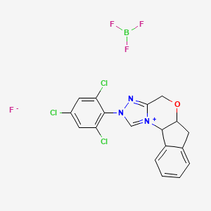 4-(2,4,6-Trichlorophenyl)-8-oxa-4,5-diaza-2-azoniatetracyclo[7.7.0.02,6.011,16]hexadeca-2,5,11,13,15-pentaene;trifluoroborane;fluoride