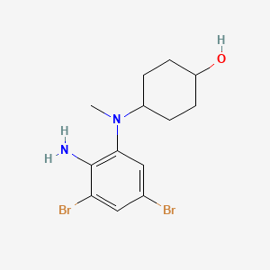 molecular formula C13H18Br2N2O B13388242 4-(2-amino-3,5-dibromo-N-methylanilino)cyclohexan-1-ol 