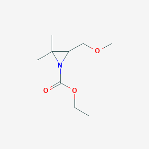 molecular formula C9H17NO3 B133883 Ethyl 3-(methoxymethyl)-2,2-dimethylaziridine-1-carboxylate CAS No. 141538-87-6