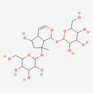 2-(hydroxymethyl)-6-[[5-hydroxy-7-methyl-7-[3,4,5-trihydroxy-6-(hydroxymethyl)oxan-2-yl]oxy-4a,5,6,7a-tetrahydro-1H-cyclopenta[c]pyran-1-yl]oxy]oxane-3,4,5-triol