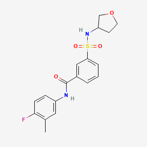 molecular formula C18H19FN2O4S B13388565 N-(4-fluoro-3-methylphenyl)-3-(oxolan-3-ylsulfamoyl)benzamide 