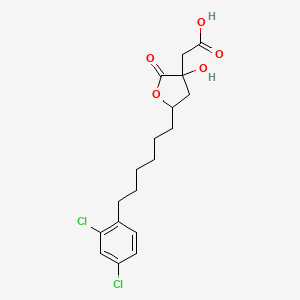 molecular formula C18H22Cl2O5 B13389546 3-Carboxymethyl-5-[6-(2,4-dichlorophenyl)hexyl]3-hydroxytetrahydrofuran-2-one 