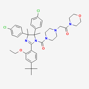 2-[4-[2-(4-Tert-butyl-2-ethoxyphenyl)-4,5-bis(4-chlorophenyl)-4,5-dimethylimidazole-1-carbonyl]piperazin-1-yl]-1-morpholin-4-ylethanone