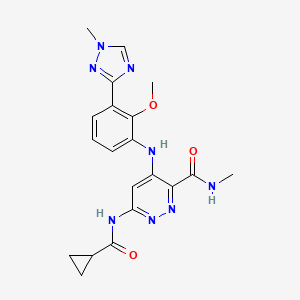 6-(cyclopropanecarboxamido)-4-((2-methoxy-3-(1-methyl-1H-1,2,4-triazol-3-yl)phenyl)amino)-N-methylpyridazine-3-carboxamide