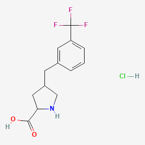 4-[[3-(Trifluoromethyl)phenyl]methyl]pyrrolidine-2-carboxylic acid;hydrochloride