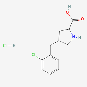 molecular formula C12H15Cl2NO2 B13389929 4-[(2-Chlorophenyl)methyl]pyrrolidine-2-carboxylic acid;hydrochloride 