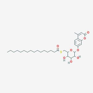 S-(((2S,3S,4S,5R,6S)-3,4,5-Trihydroxy-6-((4-methyl-2-oxo-2H-chromen-7-yl)oxy)tetrahydro-2H-pyran-2-yl)methyl) hexadecanethioate