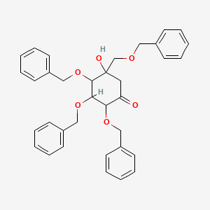 molecular formula C35H36O6 B13390006 5-Hydroxy-2,3,4-tris(phenylmethoxy)-5-(phenylmethoxymethyl)cyclohexan-1-one 