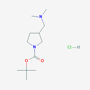 molecular formula C12H25ClN2O2 B13390012 tert-butyl 3-[(dimethylamino)methyl]pyrrolidine-1-carboxylate;hydrochloride 