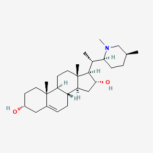 molecular formula C28H47NO2 B13390086 (3R,8S,9S,10R,13S,14S,16R,17R)-17-[(1S)-1-[(2S,5S)-1,5-dimethylpiperidin-2-yl]ethyl]-10,13-dimethyl-2,3,4,7,8,9,11,12,14,15,16,17-dodecahydro-1H-cyclopenta[a]phenanthrene-3,16-diol 