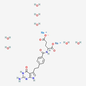 Disodium;2-[[4-[2-(2-amino-4-oxo-3,7-dihydropyrrolo[2,3-d]pyrimidin-5-yl)ethyl]benzoyl]amino]pentanedioate;heptahydrate