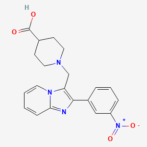 molecular formula C20H20N4O4 B13390168 1-[2-(3-Nitrophenyl)imidazo[1,2-a]pyridin-3-ylmethyl]piperidine-4-carboxylic acid 