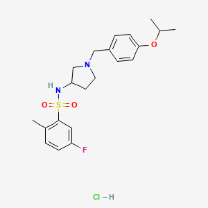 5-fluoro-2-methyl-N-[1-[(4-propan-2-yloxyphenyl)methyl]pyrrolidin-3-yl]benzenesulfonamide;hydrochloride