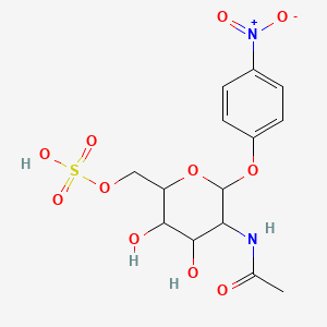 molecular formula C14H18N2O11S B13390230 [5-Acetamido-3,4-dihydroxy-6-(4-nitrophenoxy)oxan-2-yl]methyl hydrogen sulfate 