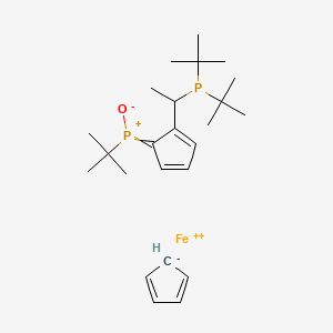 molecular formula C24H39FeOP2+ B13390231 Tert-butyl-[2-(1-ditert-butylphosphanylethyl)cyclopenta-2,4-dien-1-ylidene]-oxidophosphanium;cyclopenta-1,3-diene;iron(2+) 