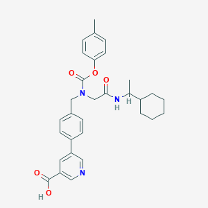 molecular formula C31H35N3O5 B13390283 5-[4-[[[2-(1-Cyclohexylethylamino)-2-oxoethyl]-(4-methylphenoxy)carbonylamino]methyl]phenyl]pyridine-3-carboxylic acid 