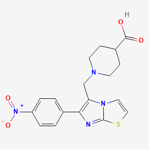 molecular formula C18H18N4O4S B13390303 1-[6-(4-Nitrophenyl)imidazo[2,1-b]thiazol-5-ylmethyl]piperidine-4-carboxylic acid 