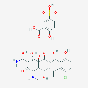 7-Chloro-4-(dimethylamino)-1,5,10,11,12a-pentahydroxy-6-methylidene-3,12-dioxo-4,4a,5,5a-tetrahydrotetracene-2-carboxamide;2-hydroxy-5-sulfobenzoic acid