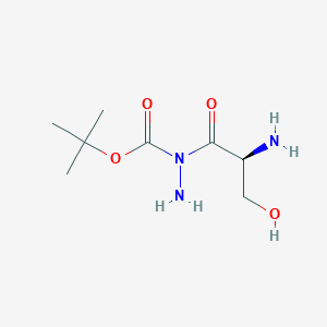 molecular formula C8H17N3O4 B13390307 L-Serine, N-[(1,1-dimethylethoxy)carbonyl]-, hydrazide 