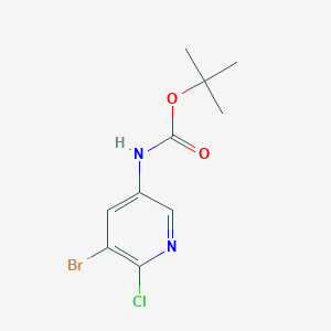 molecular formula C10H12BrClN2O2 B1339031 叔丁基(5-溴-6-氯吡啶-3-基)氨基甲酸酯 CAS No. 405939-59-5