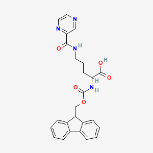 molecular formula C25H24N4O5 B13390320 N-Fmoc-N5-(pyrazine-2-carbonyl)-L-ornithine 