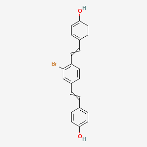 molecular formula C22H17BrO2 B13390347 4-[2-[3-Bromo-4-[2-(4-hydroxyphenyl)ethenyl]phenyl]ethenyl]phenol 