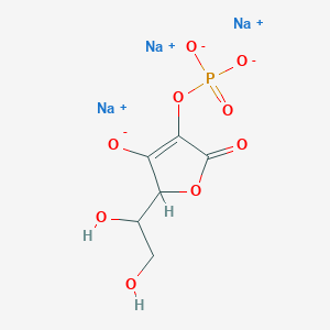 molecular formula C6H6Na3O9P B13390358 trisodium;[2-(1,2-dihydroxyethyl)-3-oxido-5-oxo-2H-furan-4-yl] phosphate 