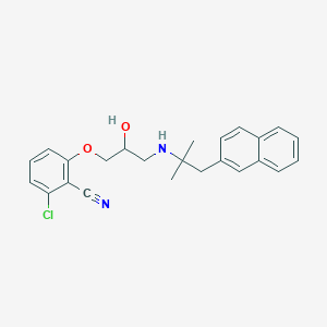 molecular formula C24H25ClN2O2 B13390372 2-chloro-6-[(2R)-2-hydroxy-3-[(2-methyl-1-naphthalen-2-ylpropan-2-yl)amino]propoxy]benzonitrile 