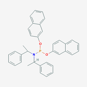 molecular formula C36H32NO2P B13390382 N-dinaphthalen-2-yloxyphosphanyl-1-phenyl-N-(1-phenylethyl)ethanamine 