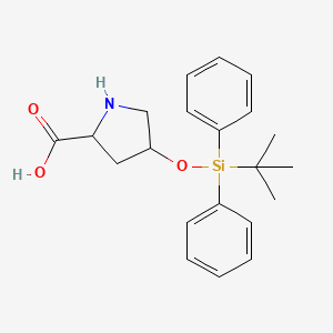 molecular formula C21H27NO3Si B13390395 4-[Tert-butyl(diphenyl)silyl]oxypyrrolidine-2-carboxylic acid 