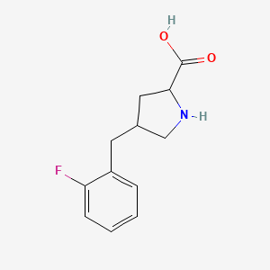 molecular formula C12H14FNO2 B13390412 4-[(2-Fluorophenyl)methyl]pyrrolidine-2-carboxylic acid 