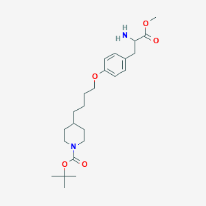 molecular formula C24H38N2O5 B13390418 1-Piperidinecarboxylic acid, 4-[4-[4-[(2S)-2-amino-3-methoxy-3-oxopropyl]phenoxy]butyl]-, 1,1-dimethylethyl ester 