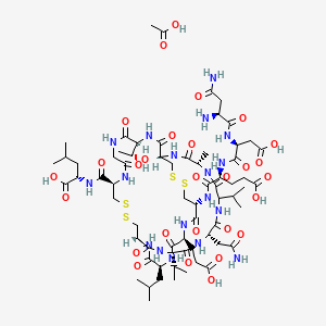 molecular formula C67H108N18O28S4 B13390440 H-Asn-Asp-Glu-Cys(1)-Glu-Leu-Cys(2)-Val-Asn-DL-Val-Ala-Cys(1)-Thr-Gly-Cys(2)-Leu-OH.CH3CO2H 