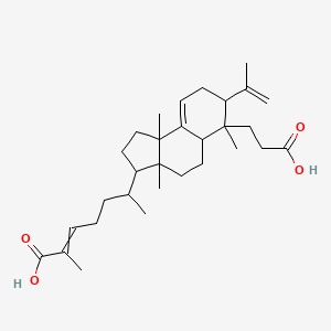 molecular formula C30H46O4 B13390452 6-[6-(2-Carboxyethyl)-3a,6,9b-trimethyl-7-prop-1-en-2-yl-1,2,3,4,5,5a,7,8-octahydrocyclopenta[a]naphthalen-3-yl]-2-methylhept-2-enoic acid 