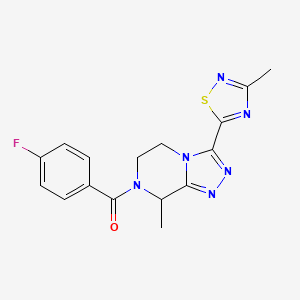 molecular formula C16H15FN6OS B13390529 (4-fluorophenyl)-[8-methyl-3-(3-methyl-1,2,4-thiadiazol-5-yl)-6,8-dihydro-5H-[1,2,4]triazolo[4,3-a]pyrazin-7-yl]methanone 