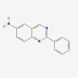 molecular formula C14H11N3 B13390567 2-Phenyl-6-aminoquinazoline 