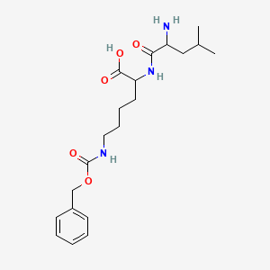 molecular formula C20H31N3O5 B13390569 2-[(2-Amino-4-methylpentanoyl)amino]-6-(phenylmethoxycarbonylamino)hexanoic acid 